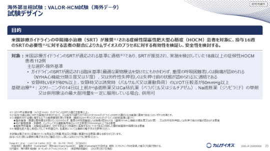 海外第Ⅲ相試験 VALOR-HCM試験 | カムザイオス | ブリストル